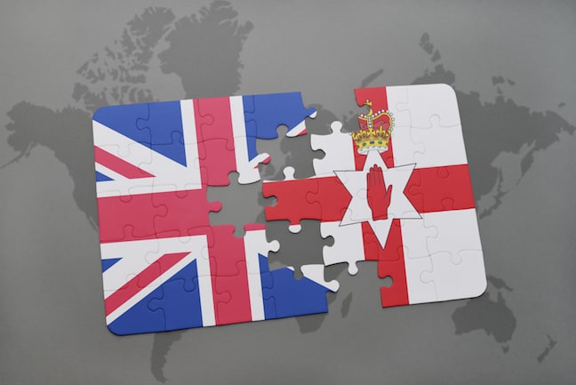 Image of a puzzle with the national flag of great britain and northern ireland